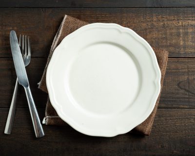 Borden, bestek en servetten